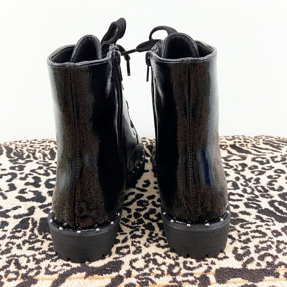 🍄SOLD🍄 Black Crinkled Studded Combat Boots - Picture 7 of 8